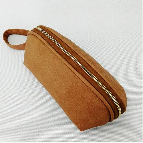 Direct Factory Design Leather Dopp Kit Leather Folding Travel Cute Toiletry Bags